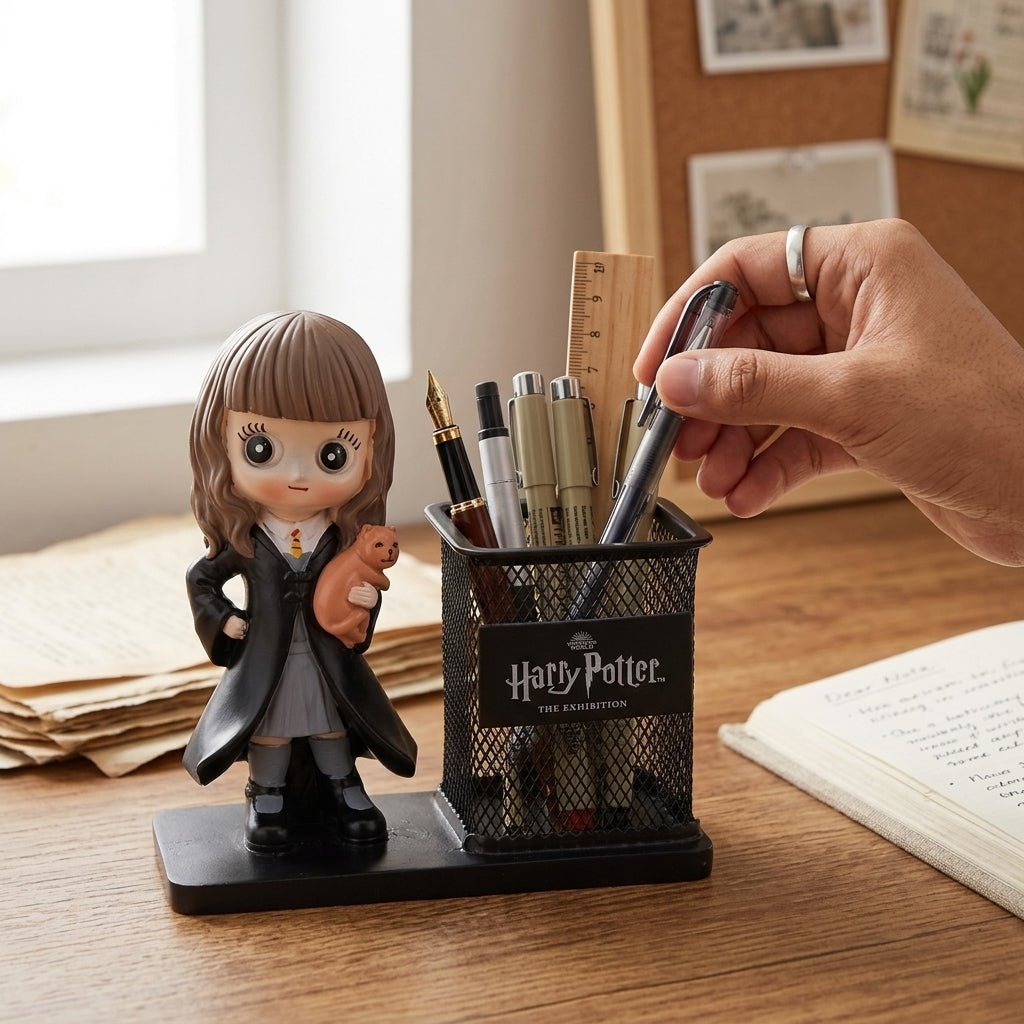 Pot à Stylo en Métal avec Figurine Décorative en Résine — Organisateur de Bureau Fantaisie - Librairie Oxford City