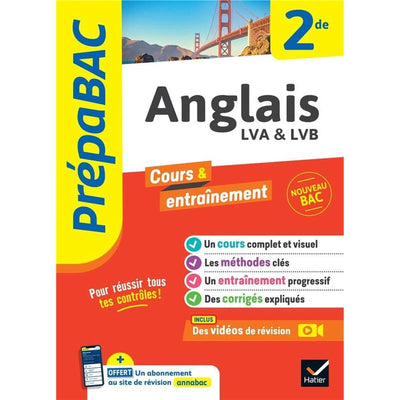 Prépabac cours & entraînement : Anglais, LVA & LVB - 2de - Librairie Oxford City