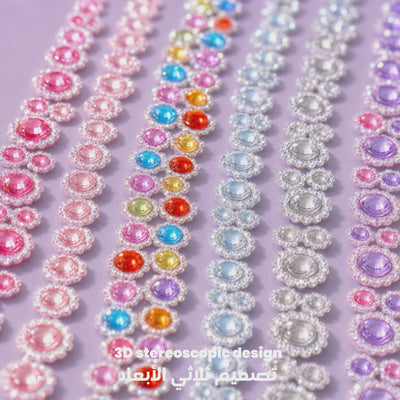 Pack Gem Stickers Strass Diamant Serti – 8 Planches + Colle + Pincette