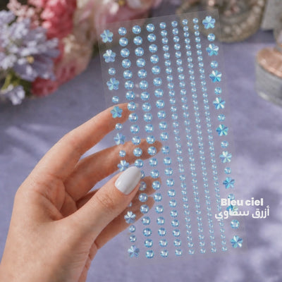 Pack Face Gems Strass Visage – 8 Planches + Colle + Pincette