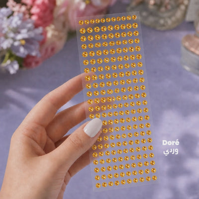 Pack Gem Stickers Strass Fleur – 12 Planches + Colle + Pincette