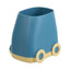 Pot à stylo en plastique forme voiture bleu et beige avec roues décoratives