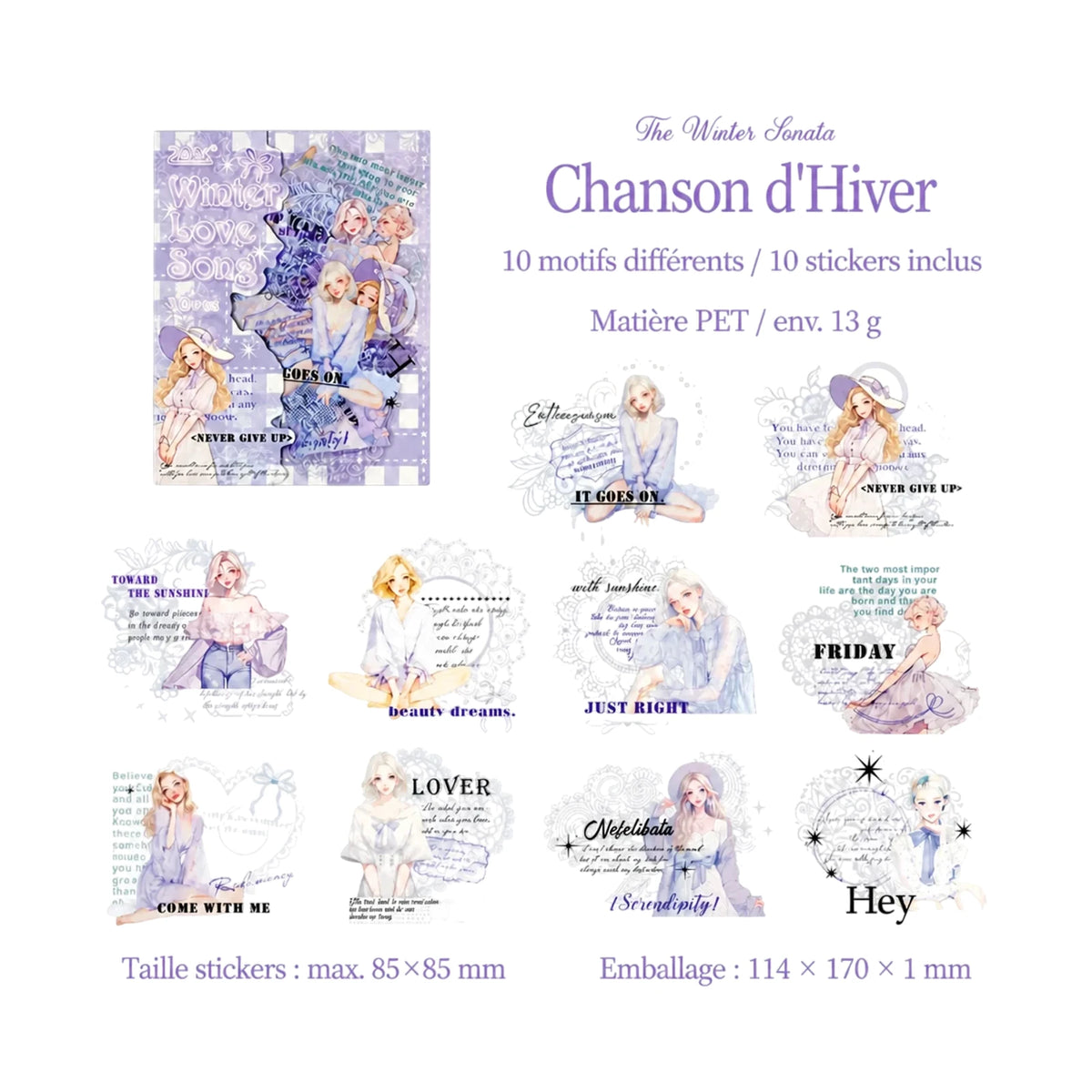 Pochette de 10 Stickers Illustrés QCMG-6 - Librairie Oxford City