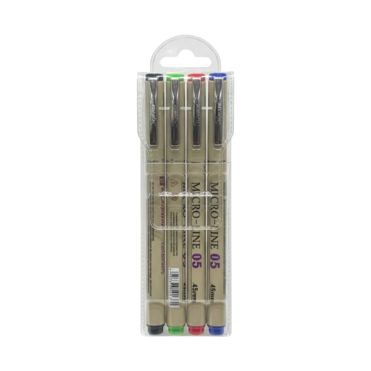 Micro - Lot de 4 Stylos Micro-Ligne Pointe Fine (Noir, Bleu, Rouge, Vert) - Librairie Oxford City