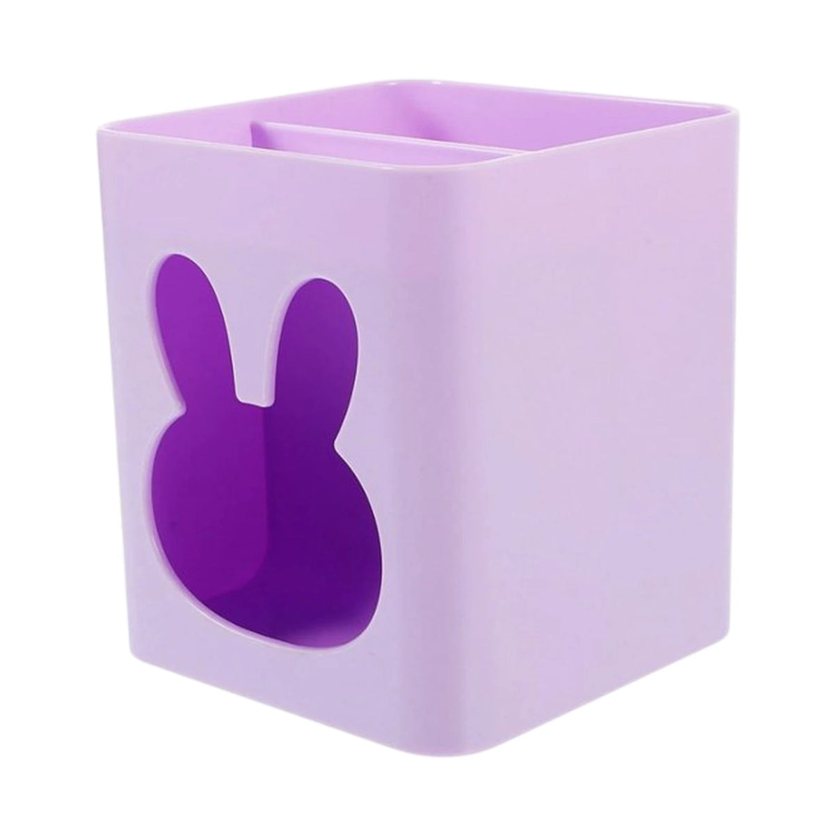 Porte-Stylos Carré en Plastique — Motif Lapin Violet - Librairie Oxford City