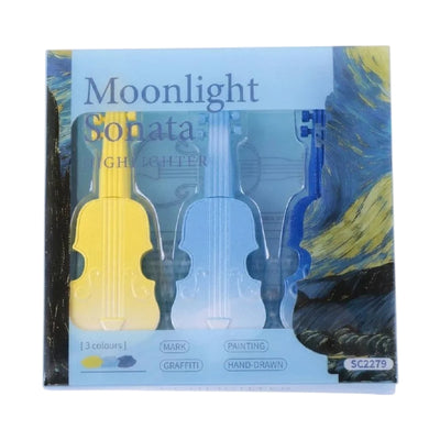 Moonlight Sonata — Lot de 3 Surligneurs Fluo Forme Guitare - Librairie Oxford City