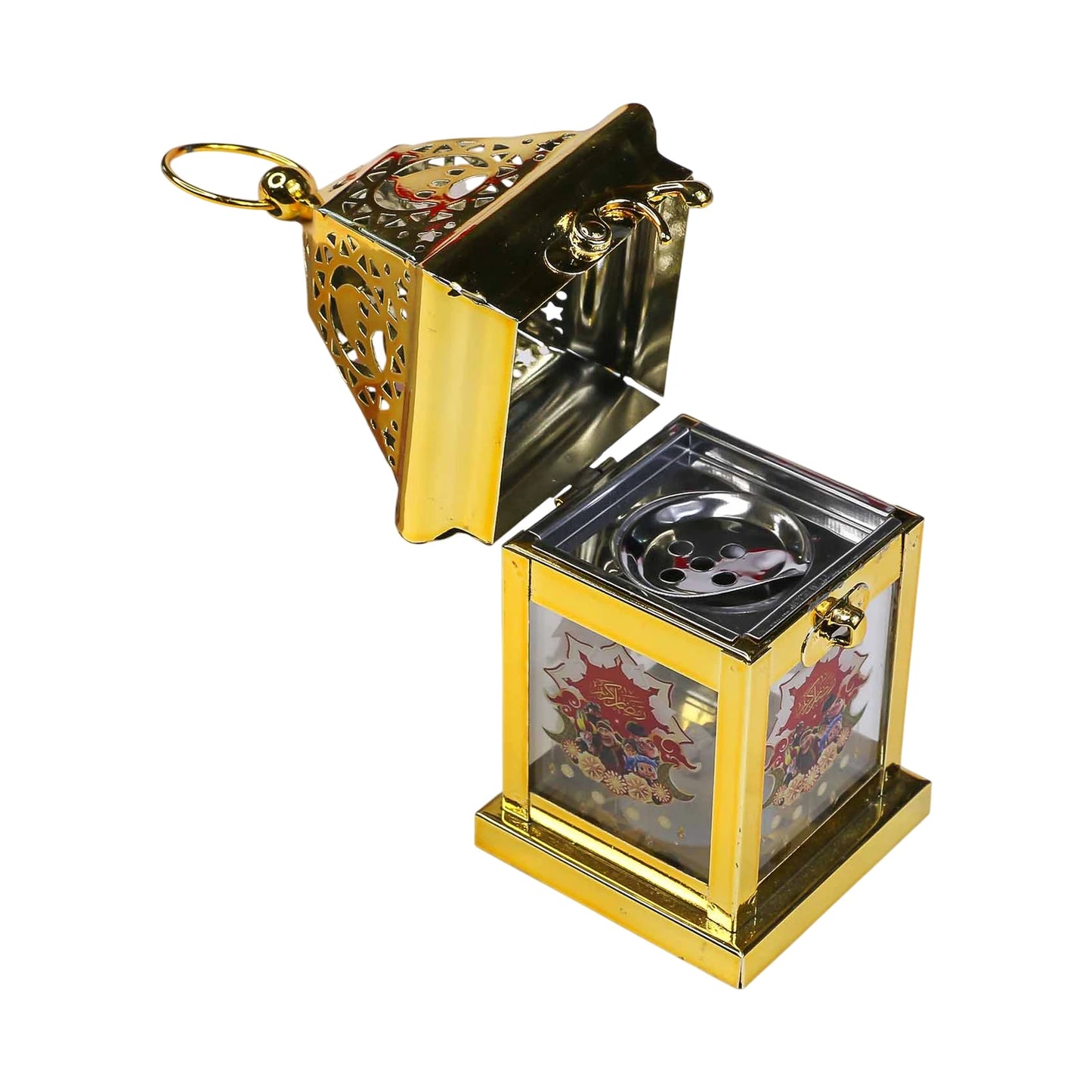 Lanterne Décorative Ornée en Métal et Verre - Librairie Oxford City