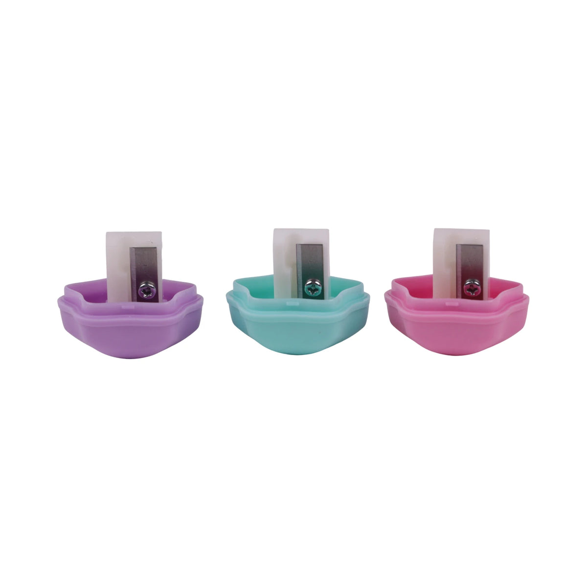 Taille-crayons Keyroad Star 1 trou en violet, turquoise et rose