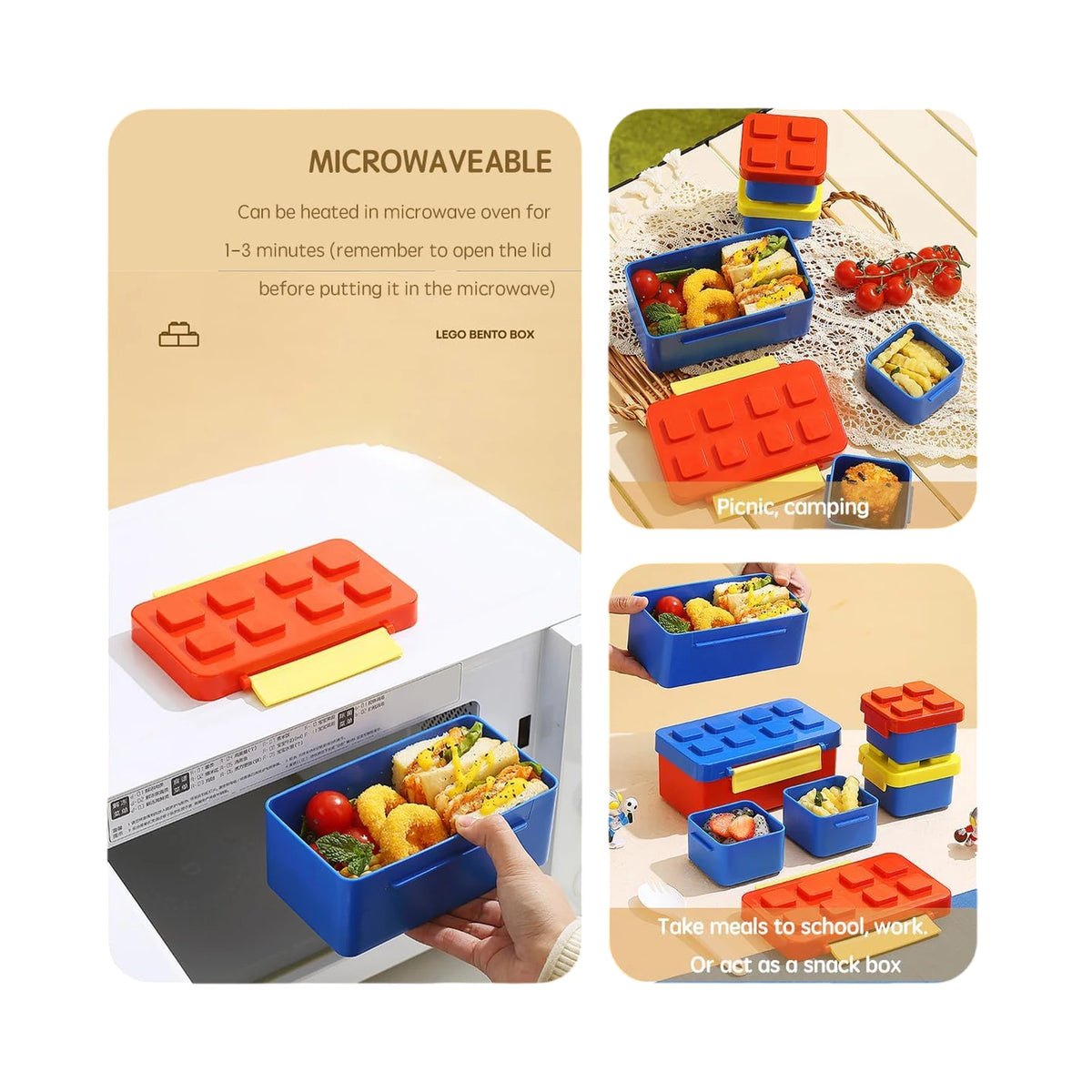 SERIE DE 3 BOITE A REPAS DOMINOS REF XC-622