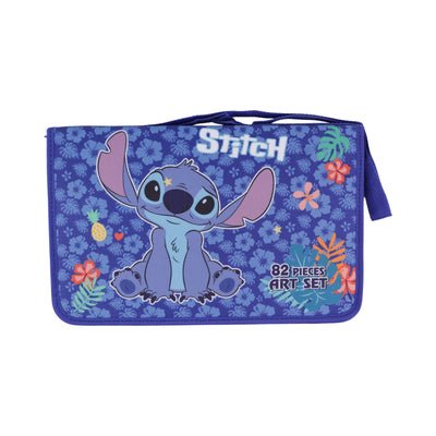 Set de coloriage Stitch Disney 82 pièces avec poignée, coloris bleu et violet