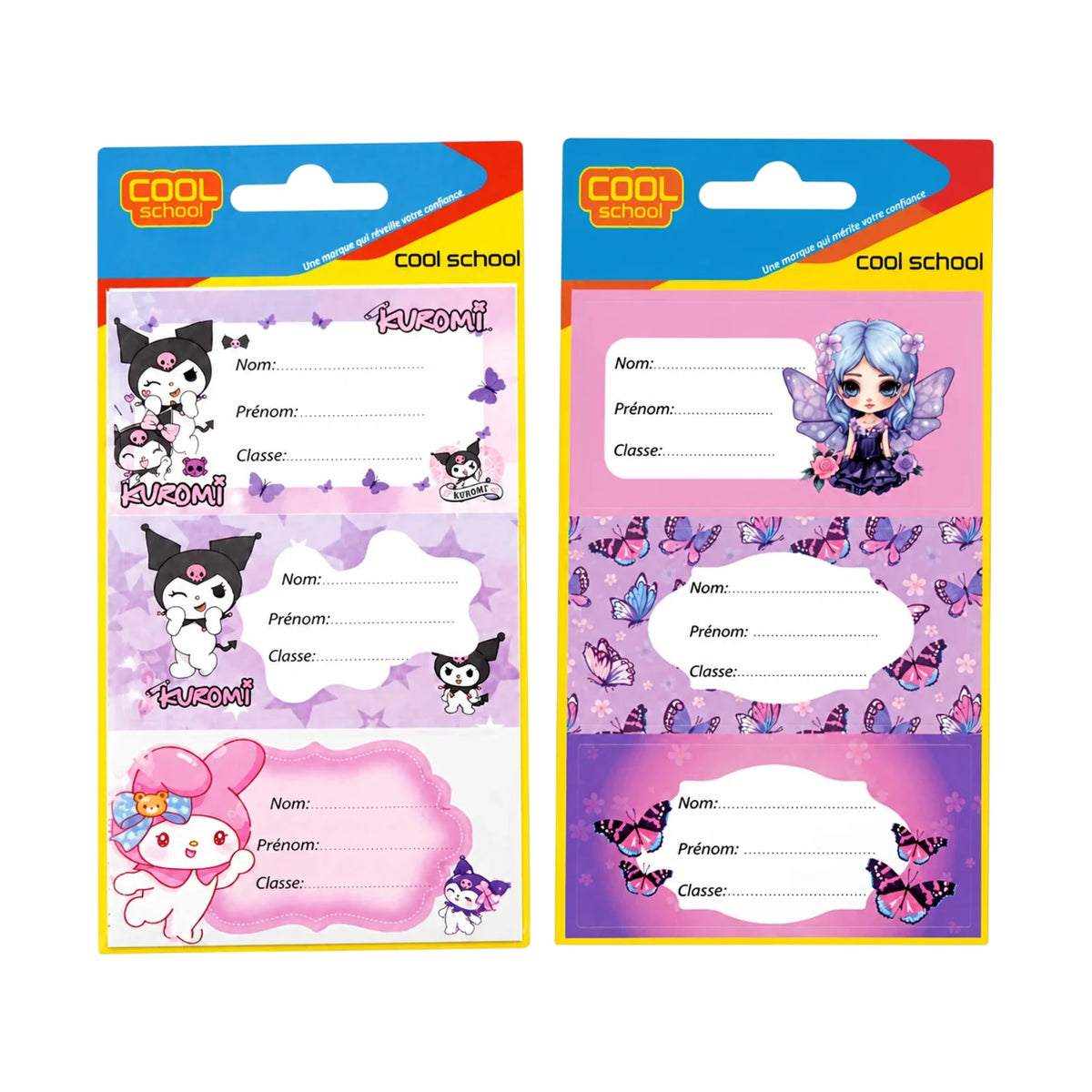 Cool School - Étiquettes Scolaires Fantaisie Kuromi & My Melody - Librairie Oxford City
