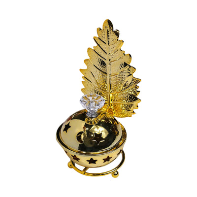 Porte - Encens Métallique مبخرة Design Feuille Doré - Librairie Oxford City