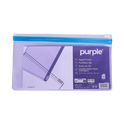 Pochette Zip Purple A6 – Transparente – Coloris Assortis - Librairie Oxford City