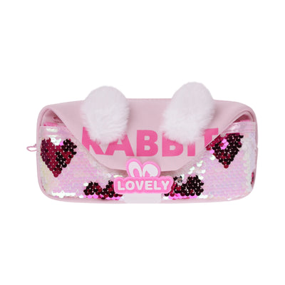Trousse Lapin à Paillettes avec Oreilles en Peluche — Rose - Librairie Oxford City
