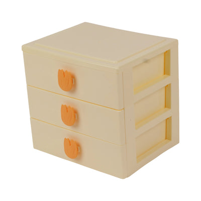 Organisateur de Bureau à 3 Tiroirs — Beige et Orange - Librairie Oxford City