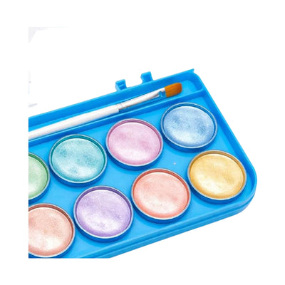 Keyroad - Aquarelles Métalliques 12 Couleurs avec Pinceau