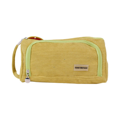 Cool School — Trousse Scolaire Tissu Côtelé Jaune & Vert - Librairie Oxford City