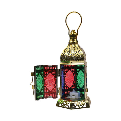Lantern Décorative Multicolore Métal - Librairie Oxford City