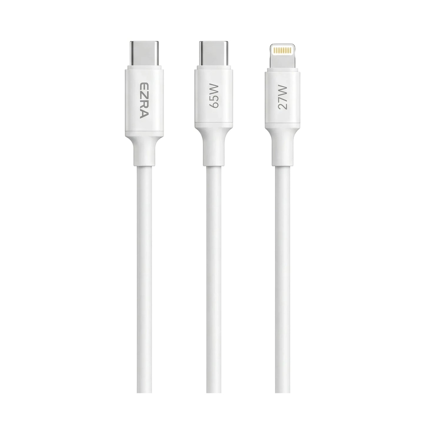 Câble USB - C vers Lightning Blanc 65W/27W EZRA - Librairie Oxford City