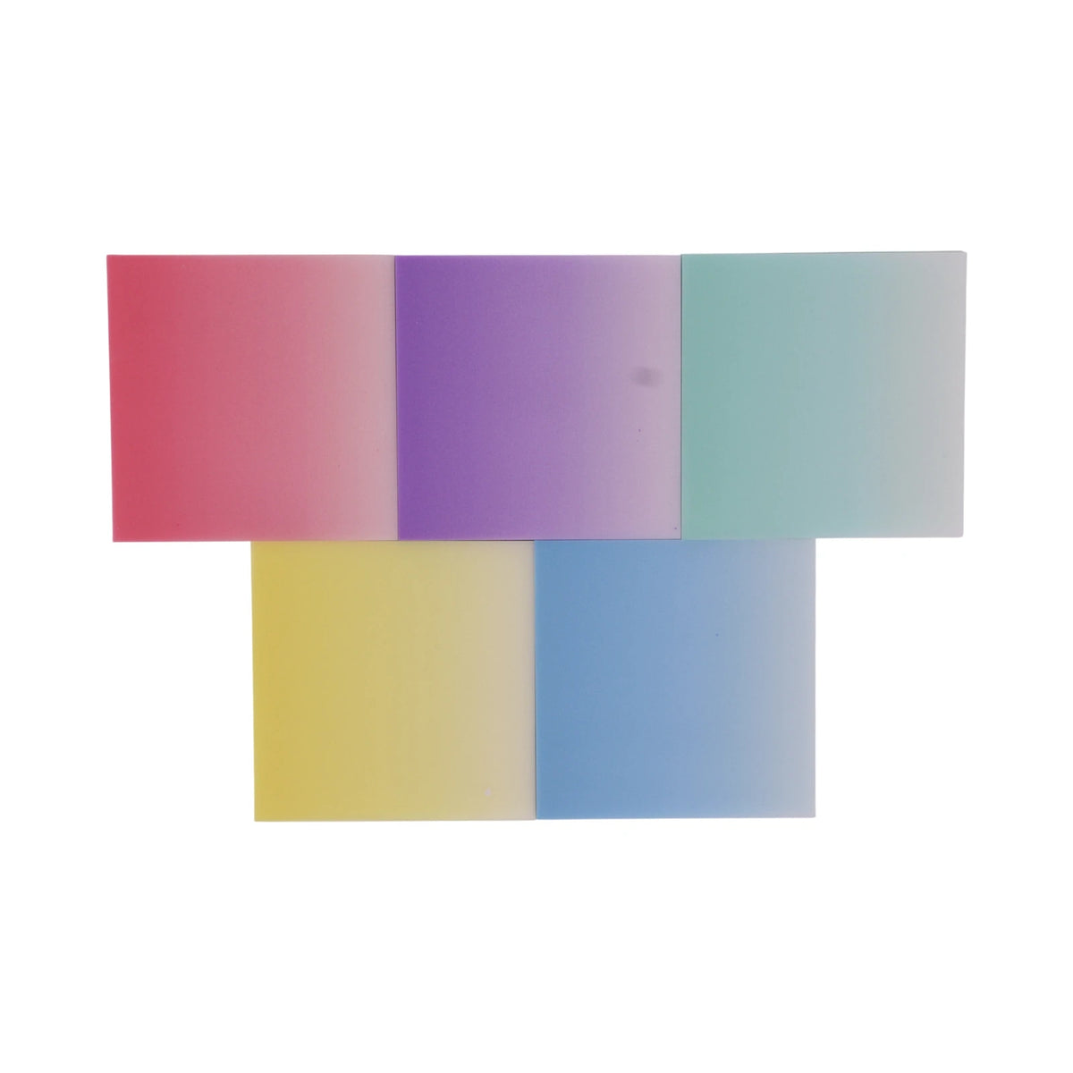 Lot de 4 blocs de stick notes transparentes 76x76 mm en rose, violet et vert