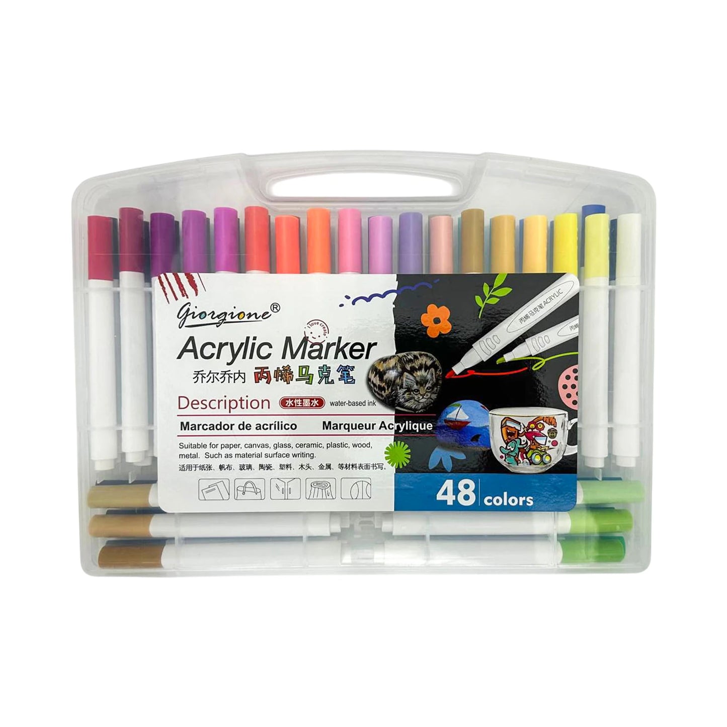 Boîte de 48 Marqueurs Acryliques Giorgione - Librairie Oxford City