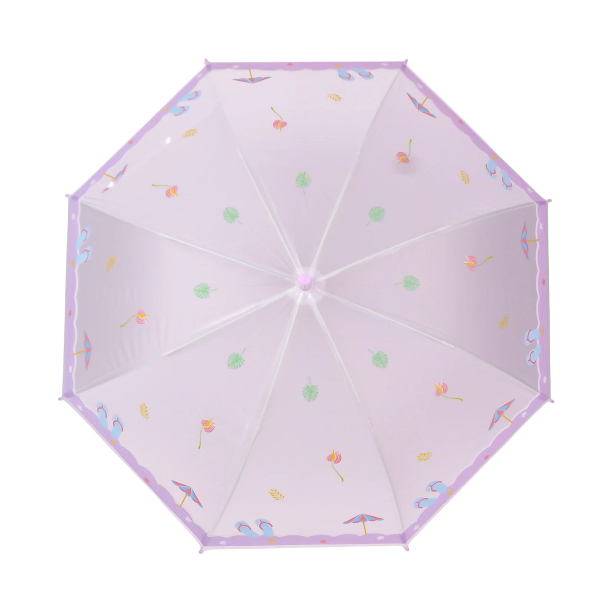 Parapluie Enfant Transparent à Imprimés — Manche Courbé