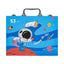 Valise de coloriage thème astronaute bleue et rouge avec 53 pièces