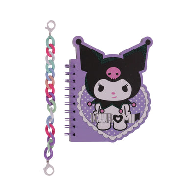 Carnet à spirale Kuromi Sanrio couverture violette et noire