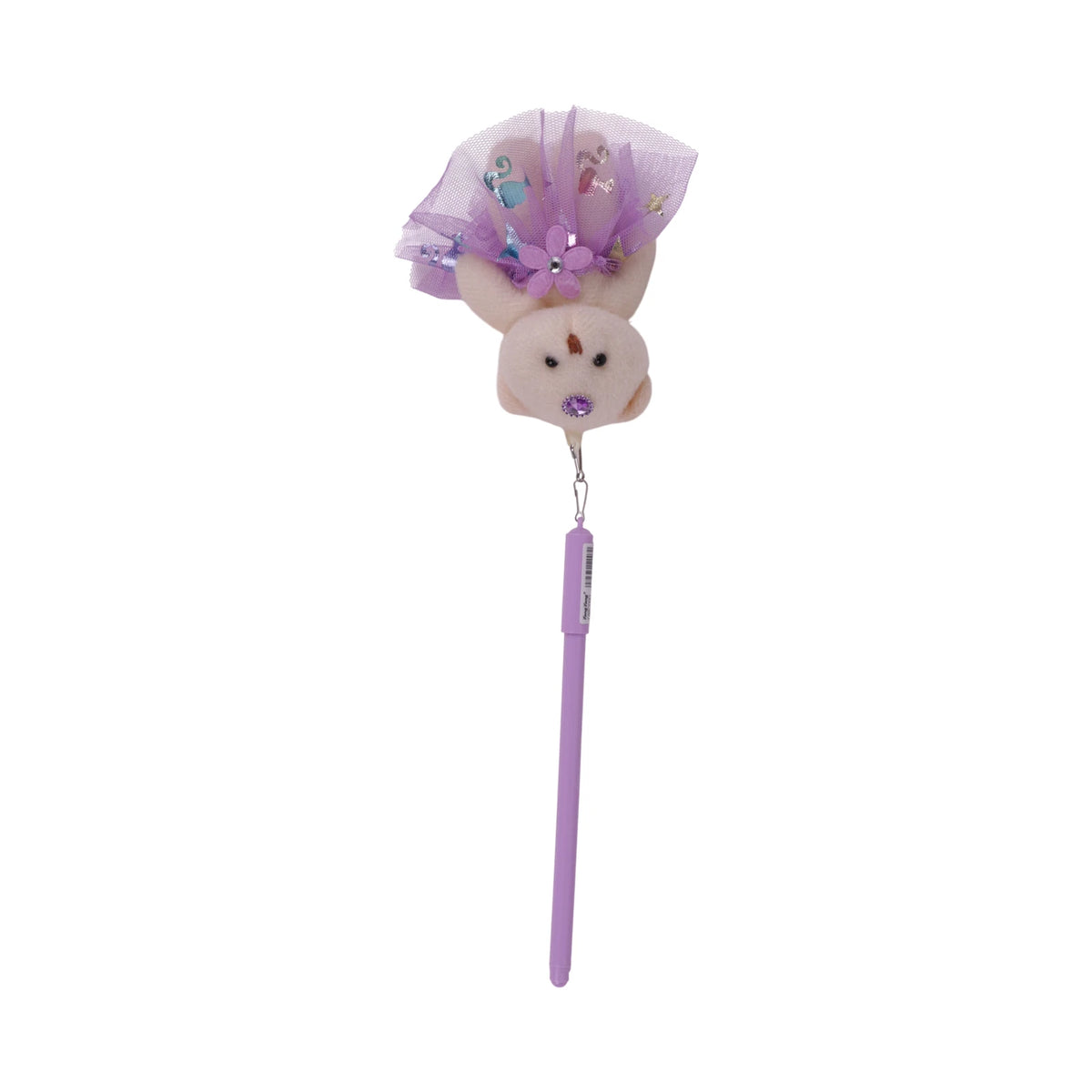 Stylo fantaisie Stitch violet et rose avec figurine peluche décorative