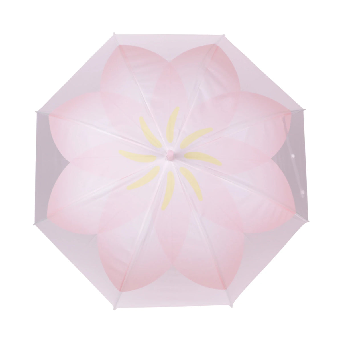 Parapluie Transparent à Motif Floral — Blanc, Jaune & Bleu