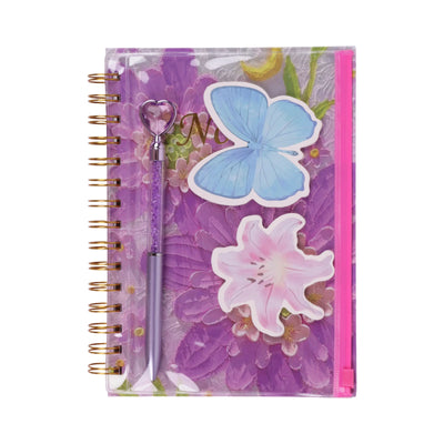 Notebook Fantaisie A5 avec Pochette Zippée et Accessoires