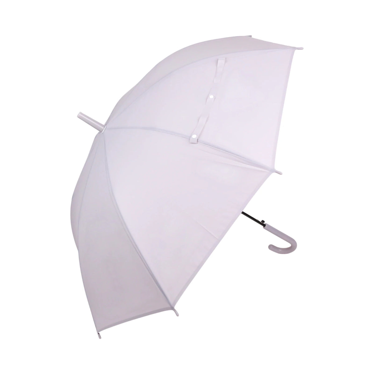 Parapluie octogonal blanc avec armature métallique, vue de face