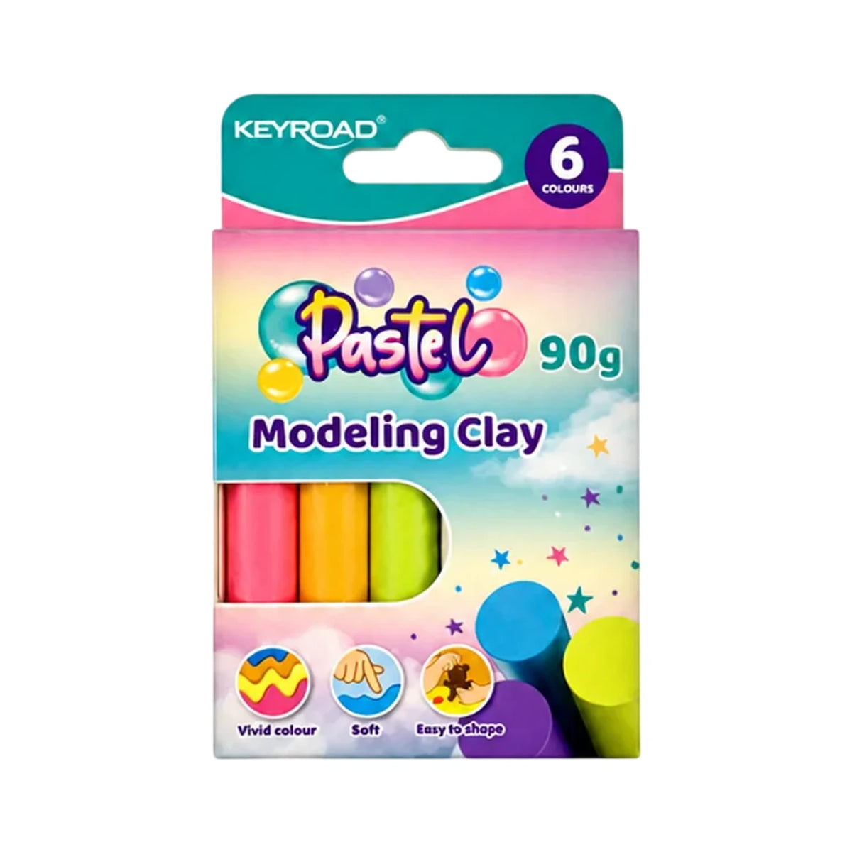 Keyroad - Pâte à Modeler Pastel 6 Couleurs 90g - Librairie Oxford City