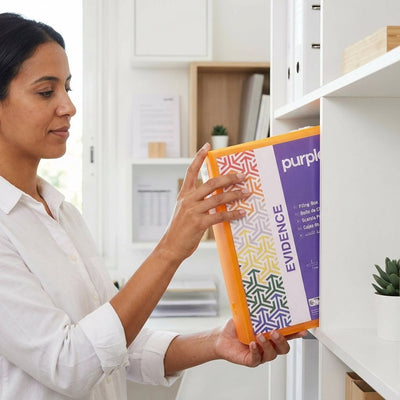 Boîte de Classement A4 Purple Evidence D80 – Personnalisable – Assortie - Librairie Oxford City