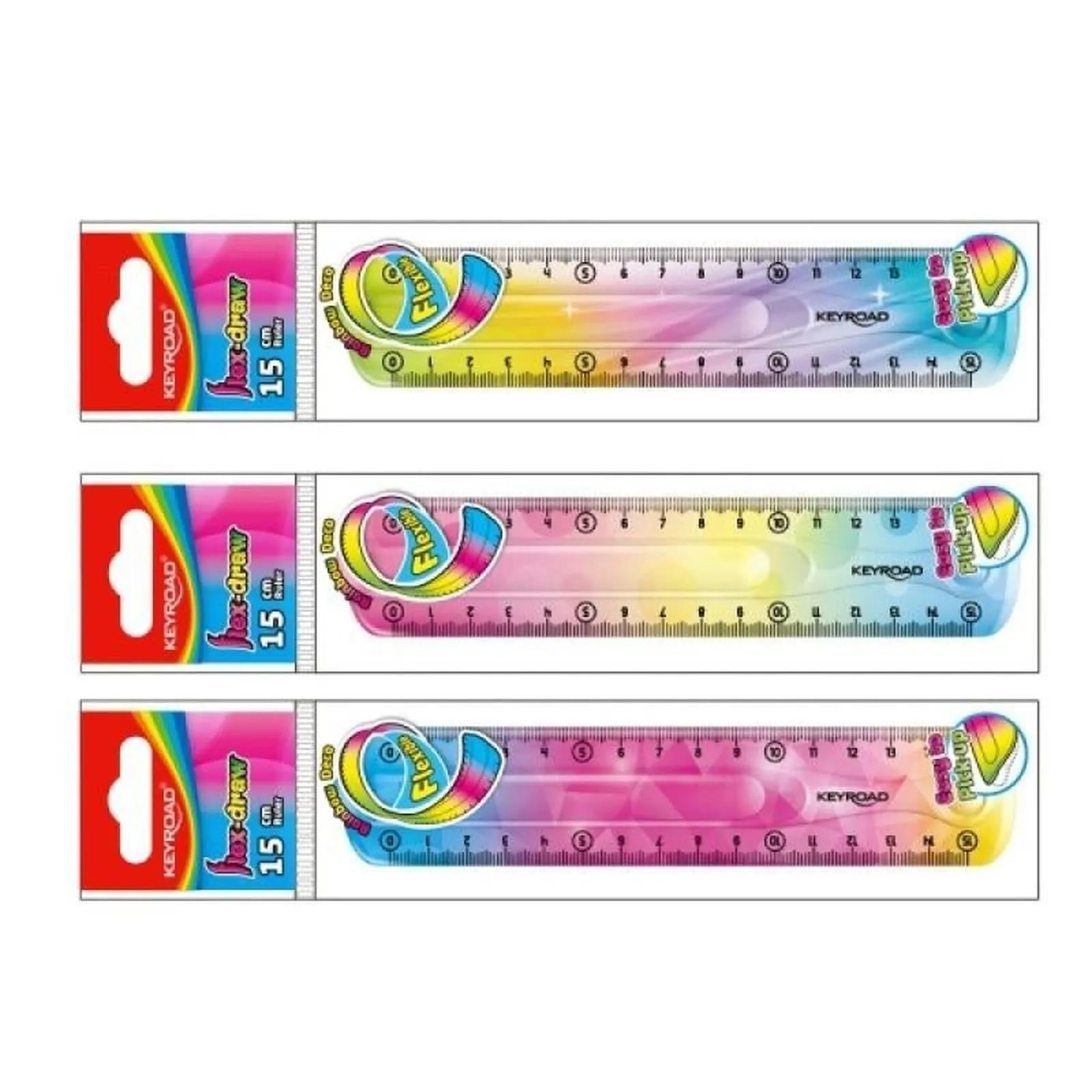 REGLE PLATE 15CM FLEXIBLE - RAINBOW - Librairie Oxford City