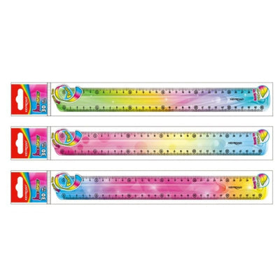 REGLE PLATE 30CM FLEXIBLE - RAINBOW - Librairie Oxford City