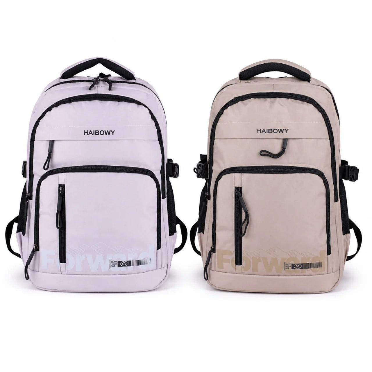 Haibowy Sac à Dos Scolaire Grand Format — Rose & Noir