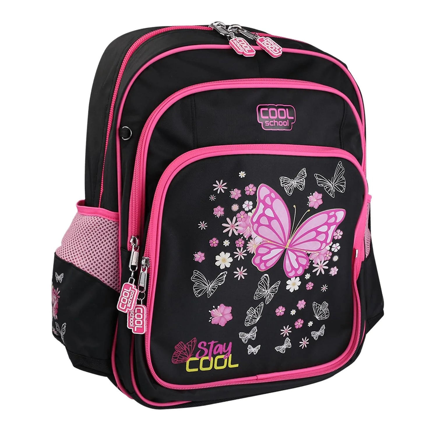 🎒 Sac à Dos Primaire 2 Faces COOL SCHOOL – Double style, même confort (Papillon & Rose) - Librairie Oxford City