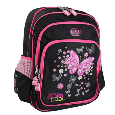 🎒 Sac à Dos Primaire 2 Faces COOL SCHOOL – Double style, même confort (Papillon & Rose) - Librairie Oxford City