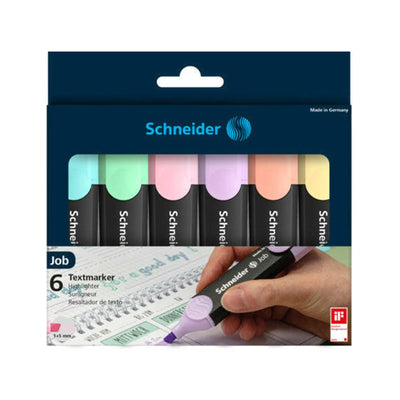 🌸 Pochette 6 Marqueurs Pastel Schneider Job ✨ – Douceur & Précision 💜 - Librairie Oxford City