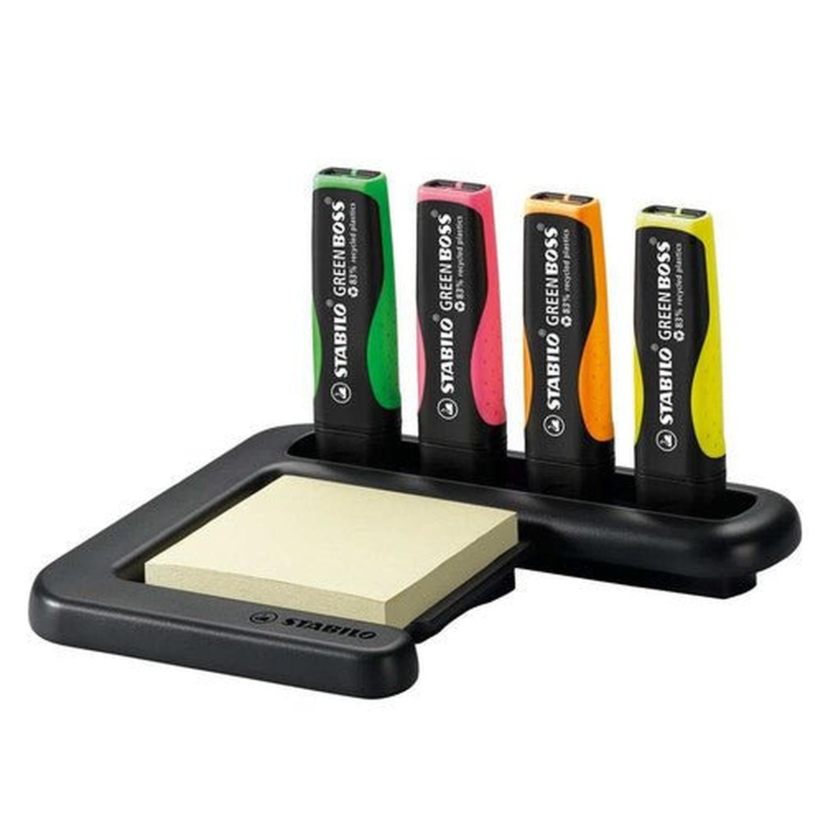 Set 4 STABILO Green Boss + Deskset - Librairie Oxford City