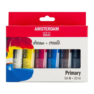 Set de 6 Tubes Peinture Acrylique - 6x20ml | Amsterdam - Librairie Oxford City