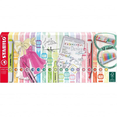 Set surligneurs STABILO SWING COOL - 18 couleurs Pastel - Librairie Oxford City