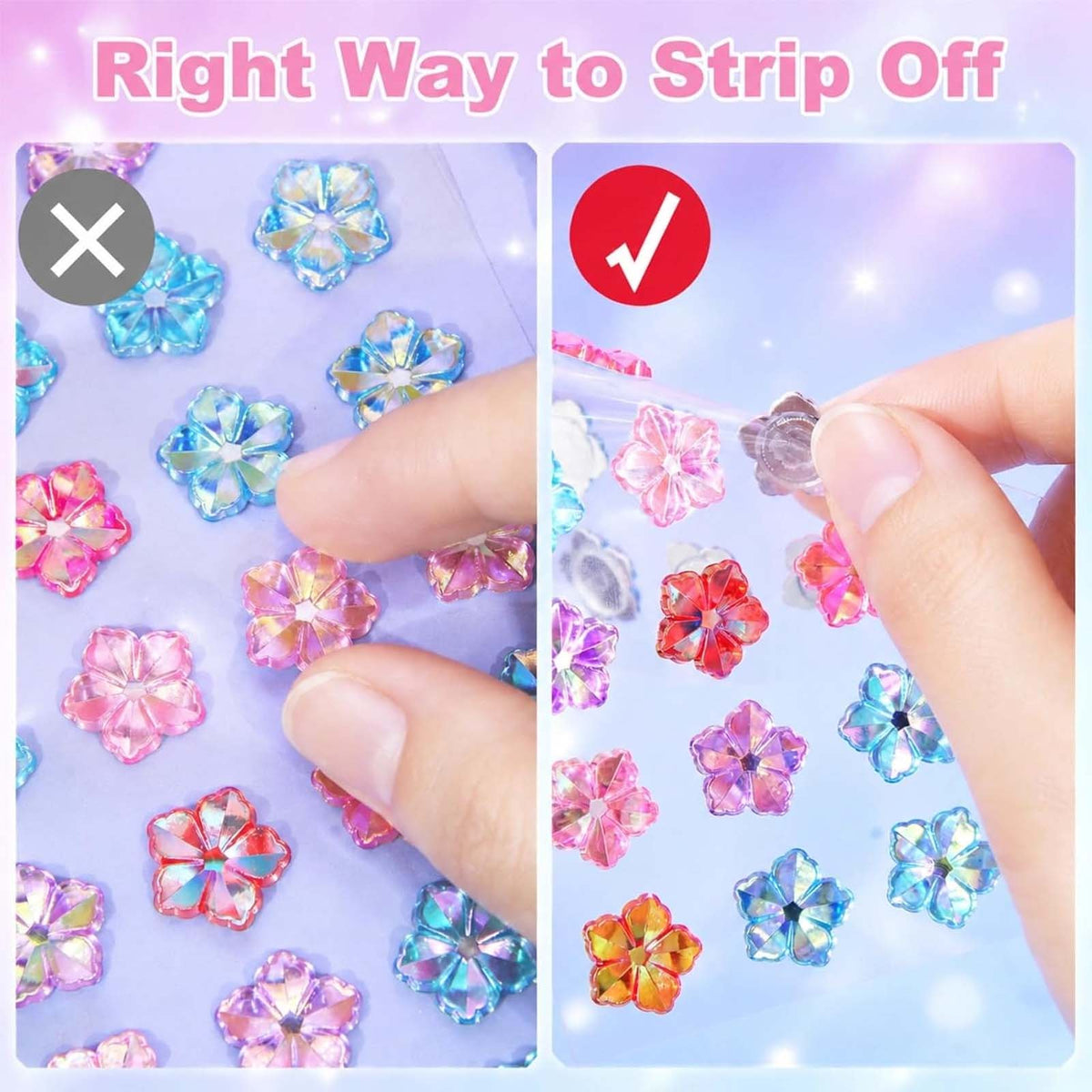 Gem Stickers Strass Violet Irisé – Lot de 5 Planches - Librairie Oxford City