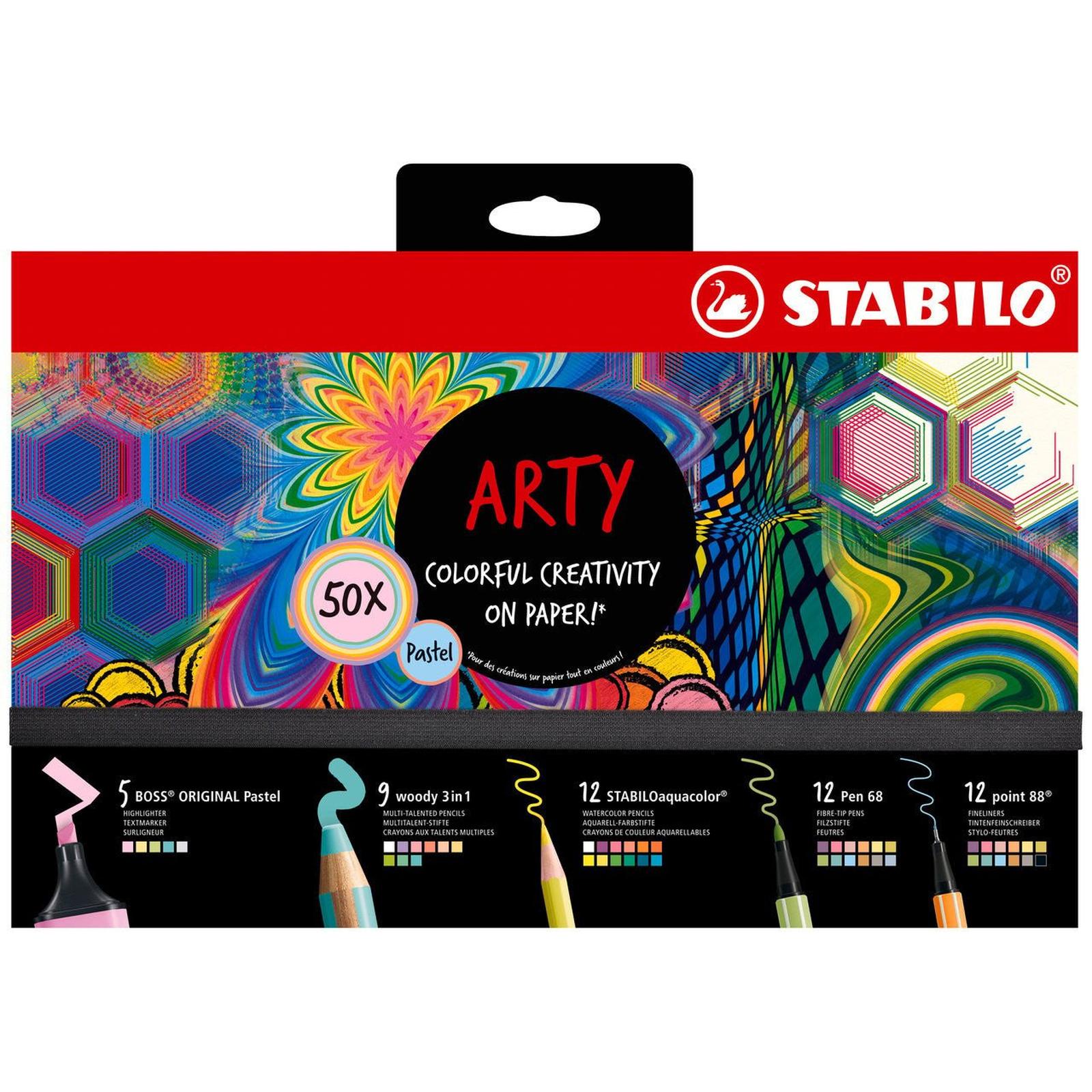 STABILO ARTY - Coffret coloriage x 50 pièces - Pastel - Librairie Oxford City