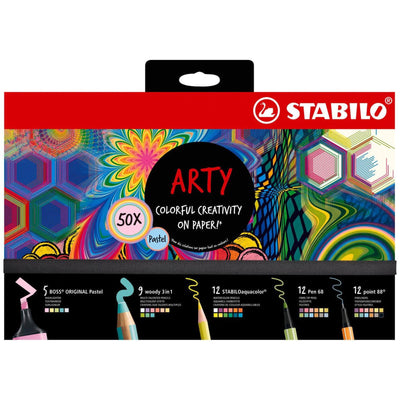 STABILO ARTY - Coffret coloriage x 50 pièces - Pastel - Librairie Oxford City