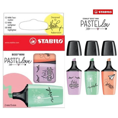 STABILO BOSS MINI PASTEL LOVE DE 3 - Librairie Oxford City