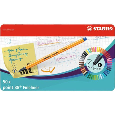 STABILO FINELINER POINT ÉTUI EN METAL 50 PCS - Librairie Oxford City
