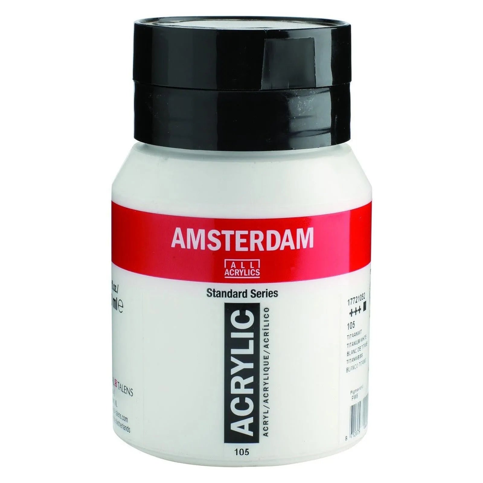 Standard Series Acrylique Pot 500 ml Blanc de Titane 105 Amsterdam - Librairie Oxford City