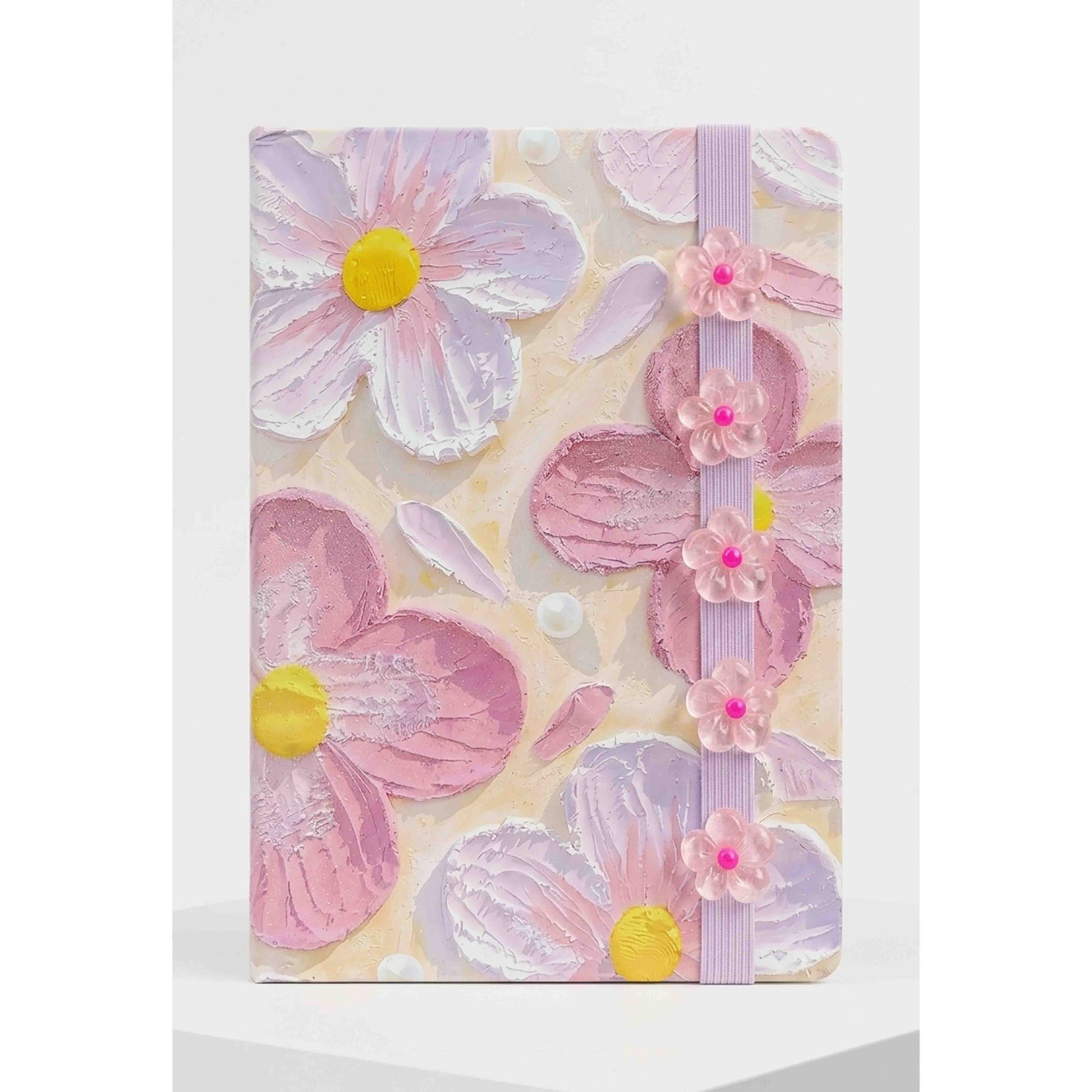 Notebook A5 Fantaisie – Couverture Décorative & Fermeture Élastique avec Breloques | Modèles Assortis - Librairie Oxford City